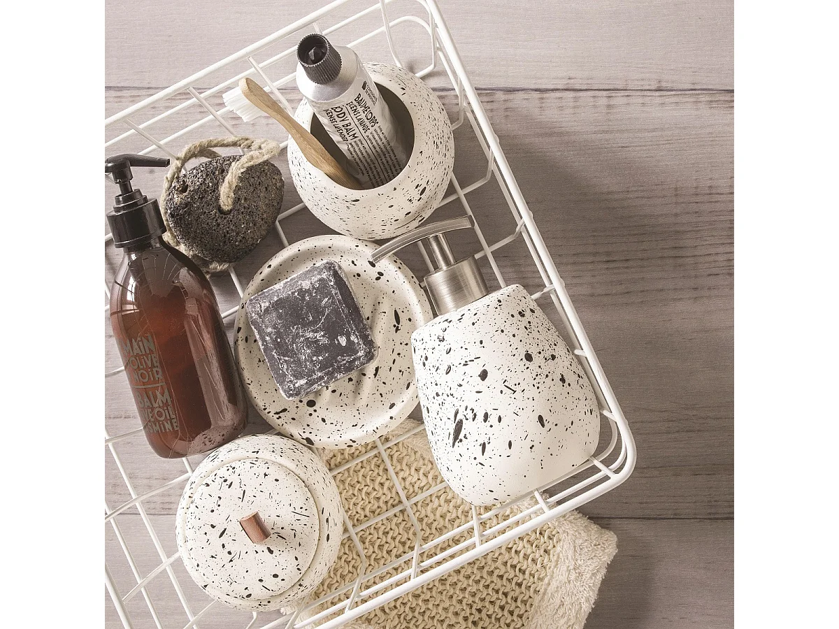 Pot à coton en céramique tacheté à la main