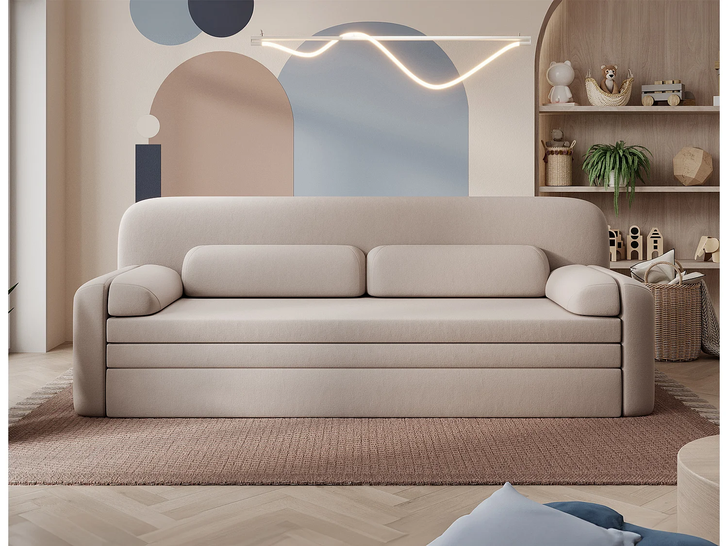 Canapé convertible BELOZE – Design moderne & fonctionnalité premium-Taupe