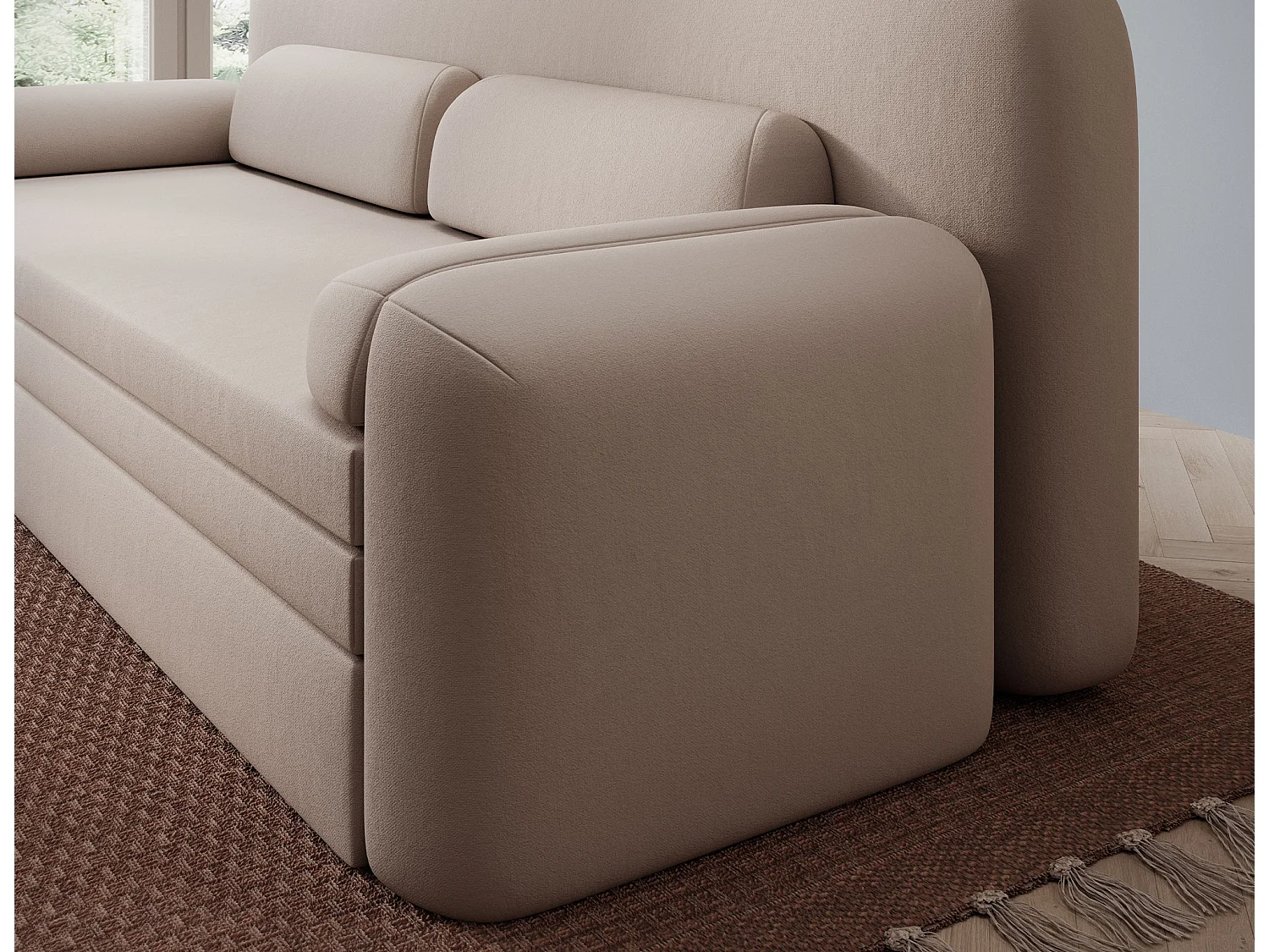 Canapé convertible BELOZE – Design moderne & fonctionnalité premium-Taupe
