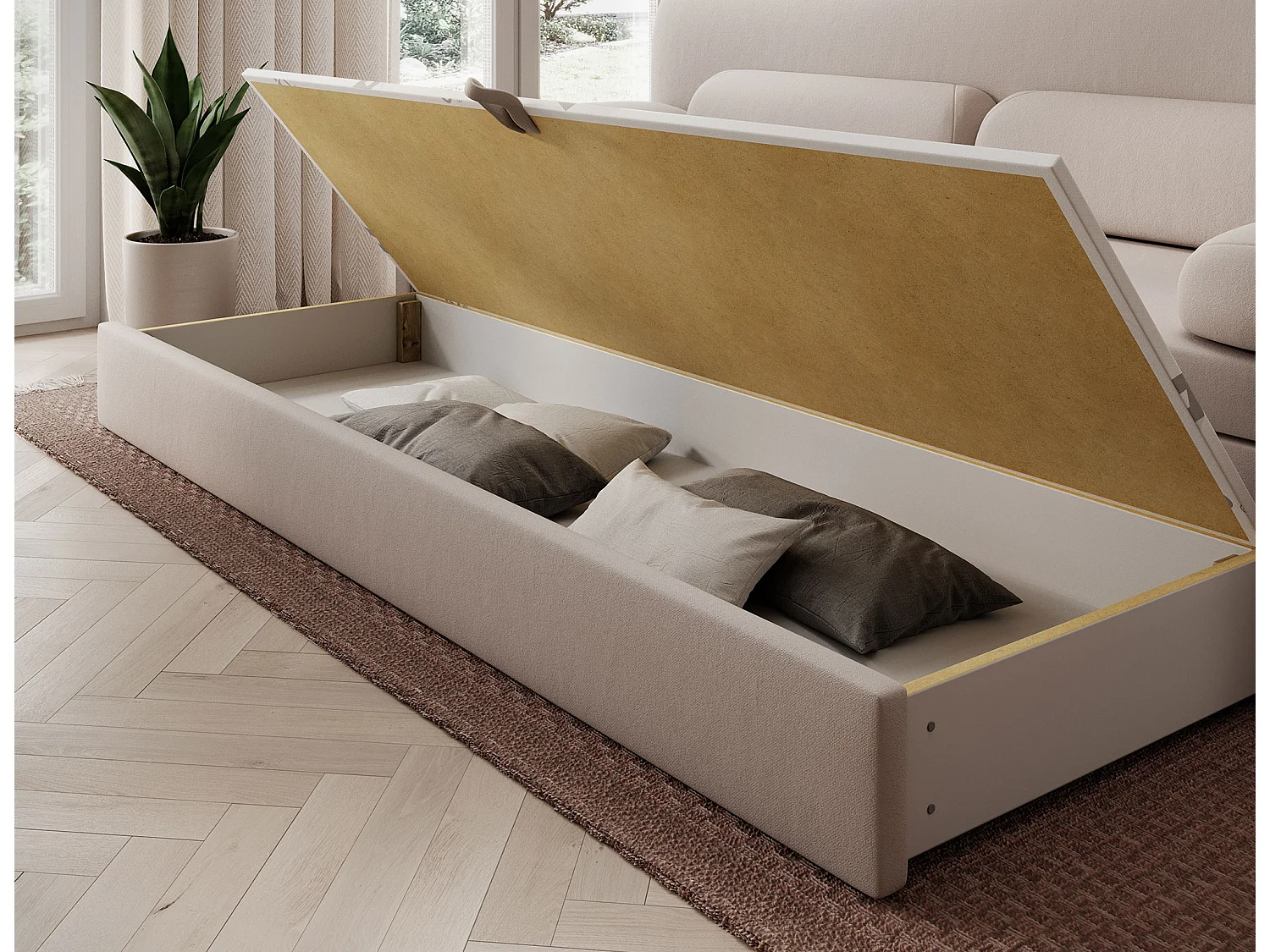 Canapé convertible BELOZE – Design moderne & fonctionnalité premium-Taupe