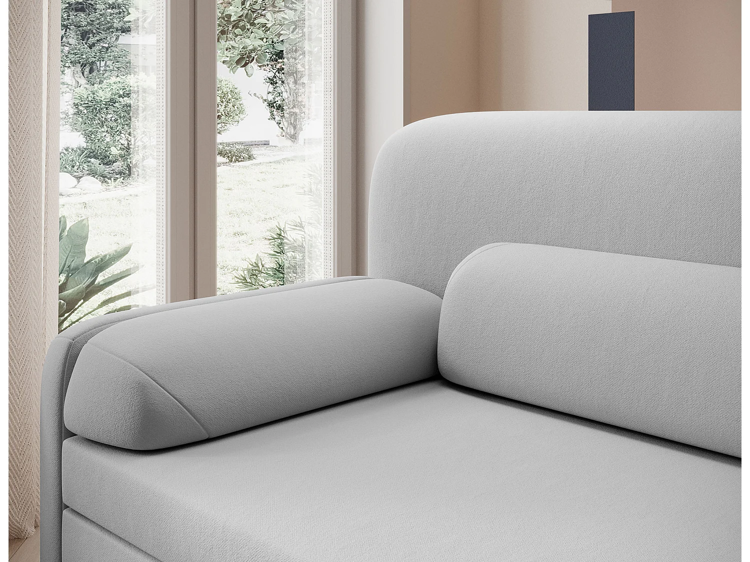 Canapé convertible BELOZE – Design moderne & fonctionnalité premium-Gris clair