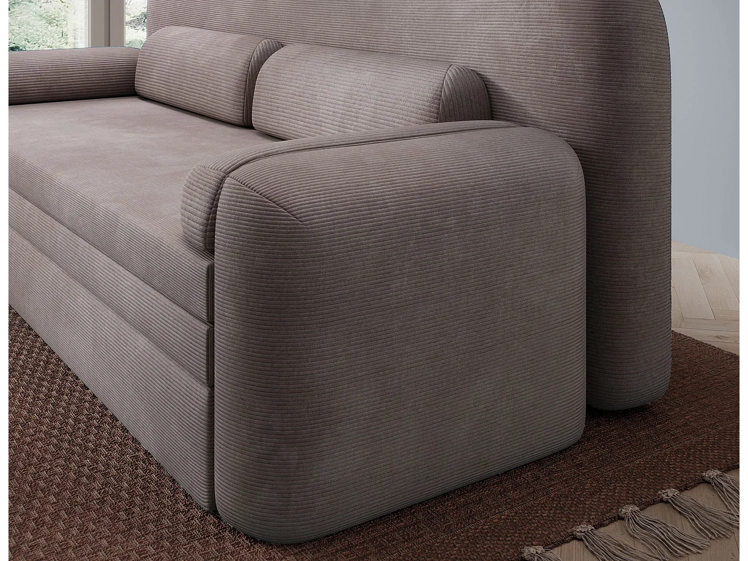 Canapé convertible BELOZE – Design moderne & fonctionnalité premium-Marron