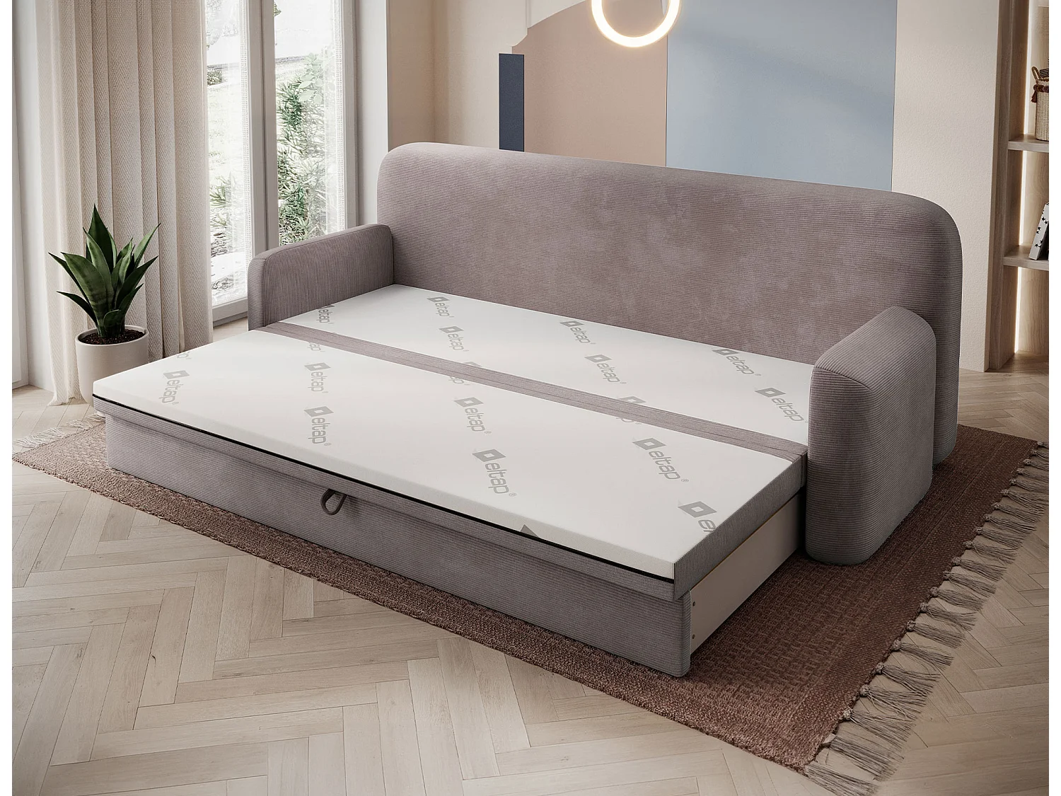 Canapé convertible BELOZE – Design moderne & fonctionnalité premium-Marron