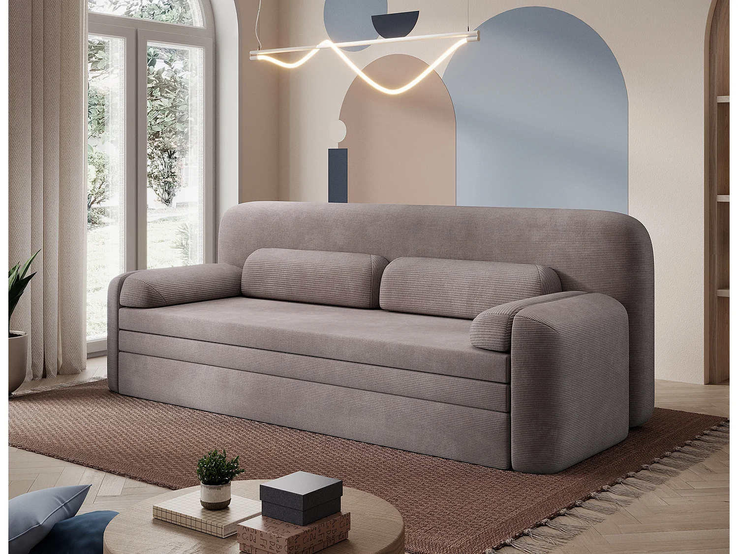 Canapé convertible BELOZE – Design moderne & fonctionnalité premium-Marron