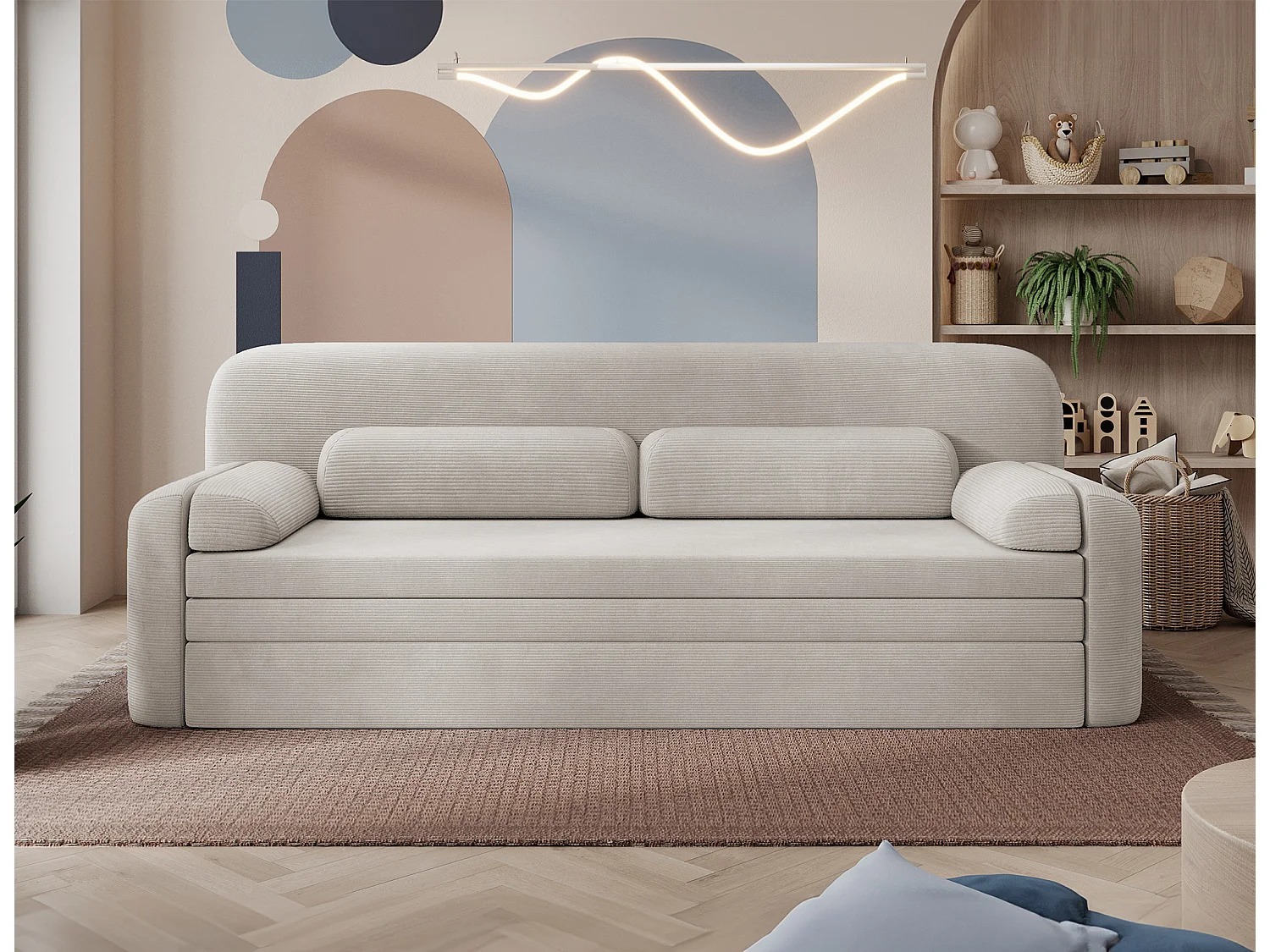 BELOZE slaapbank – Modern design & premium functionaliteit-Kleur Licht beige