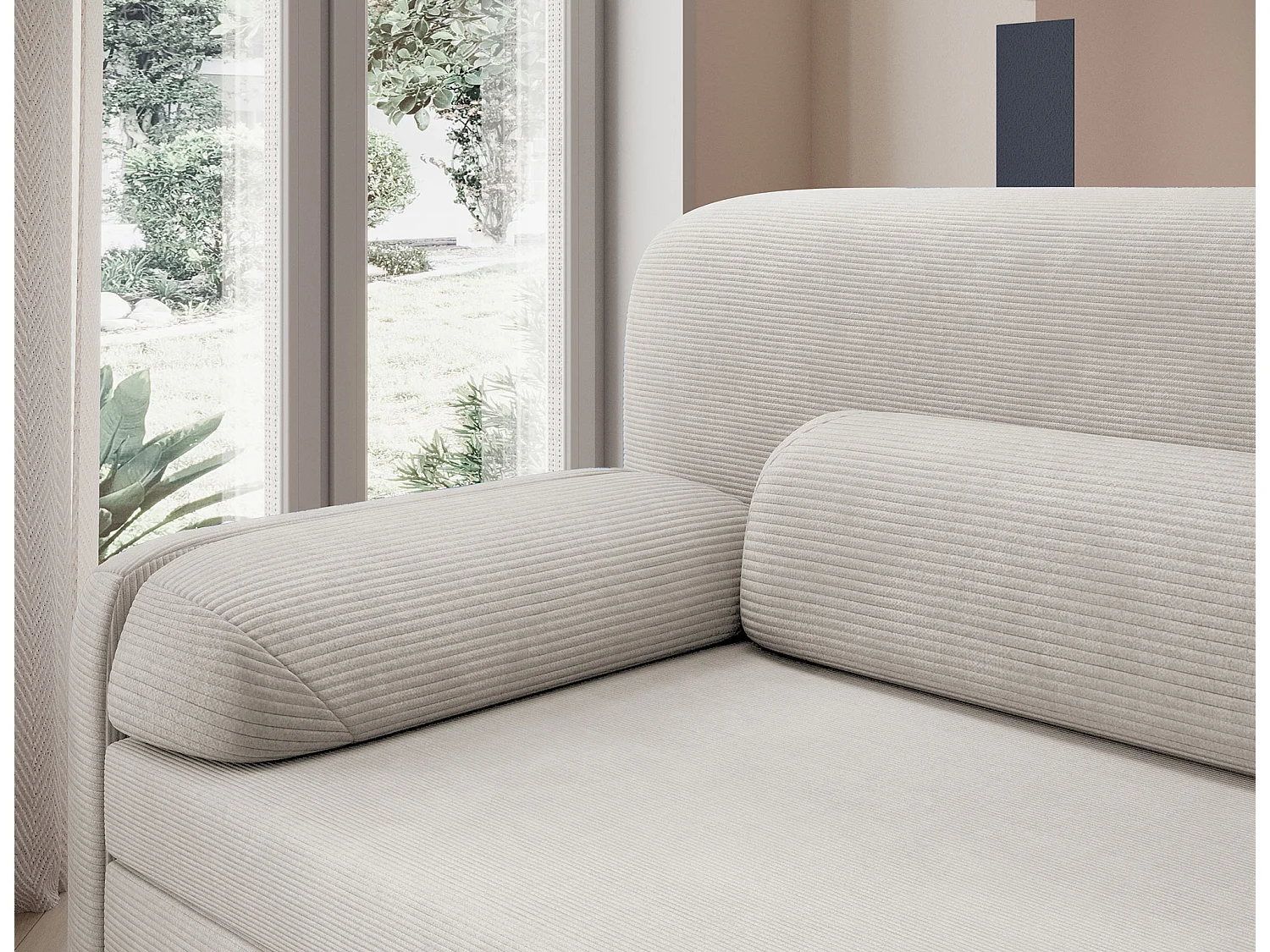 Canapé convertible BELOZE – Design moderne & fonctionnalité premium-Beige clair