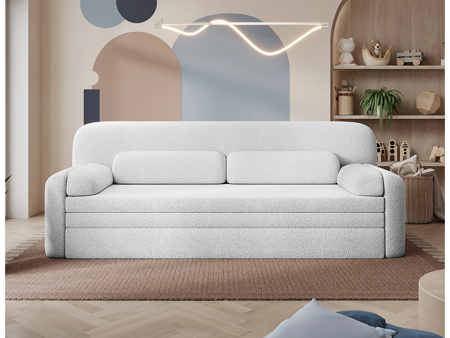 Canapé convertible BELOZE – Design moderne & fonctionnalité premium-Blanc