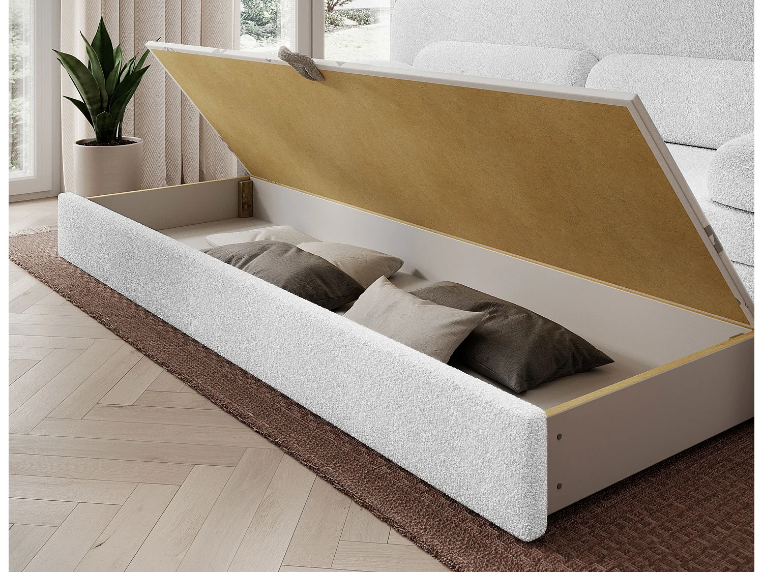 Canapé convertible BELOZE – Design moderne & fonctionnalité premium-Blanc