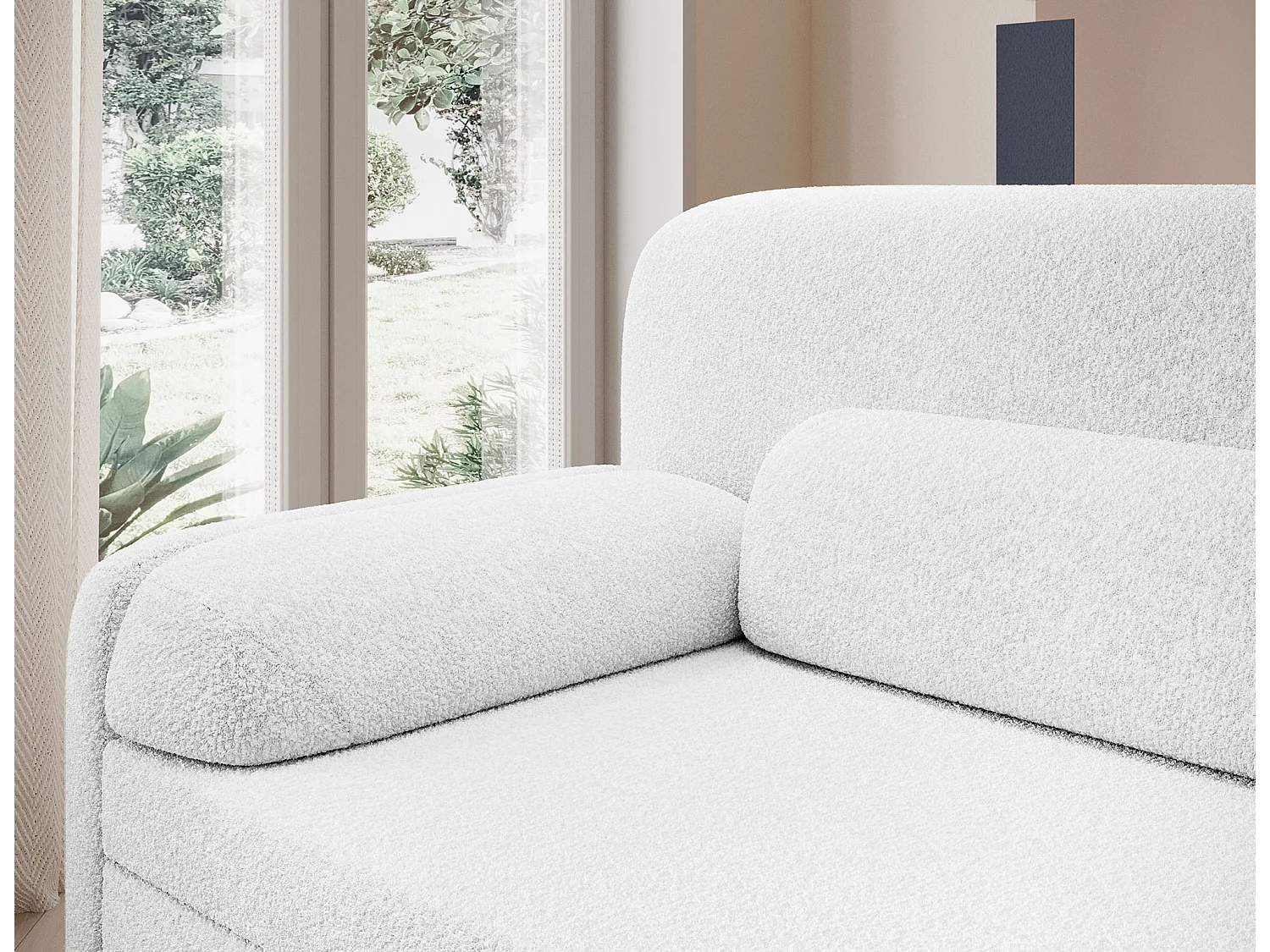 Canapé convertible BELOZE – Design moderne & fonctionnalité premium-Blanc