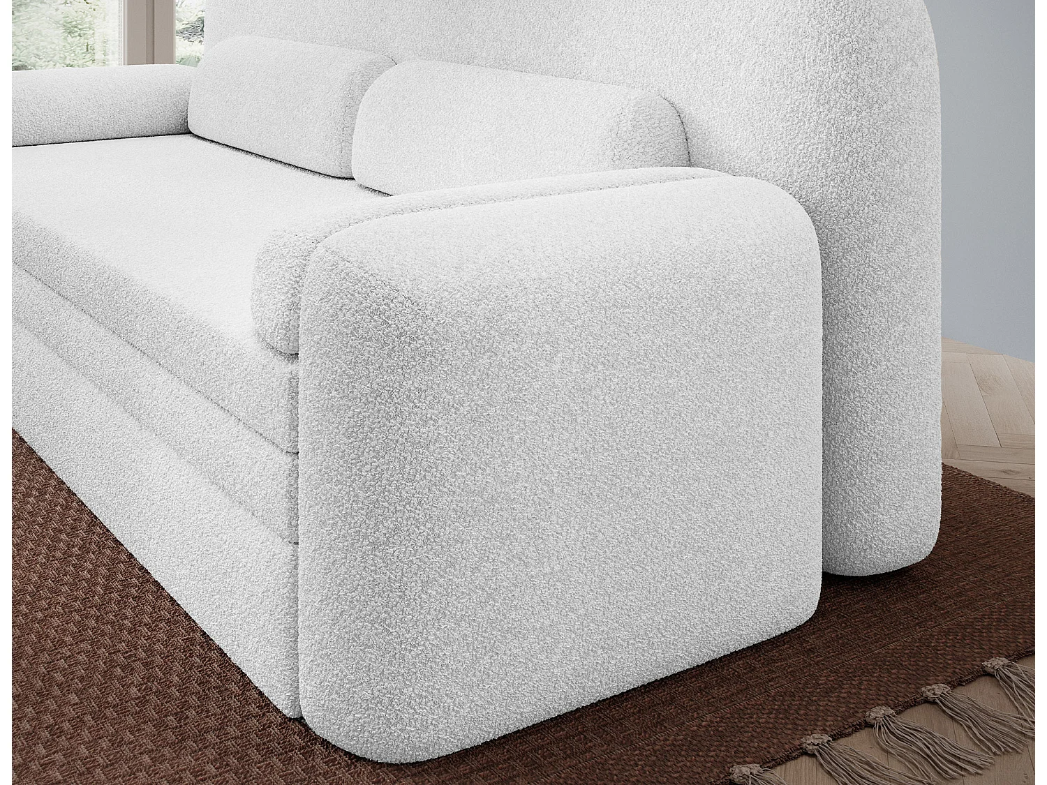 Canapé convertible BELOZE – Design moderne & fonctionnalité premium-Blanc