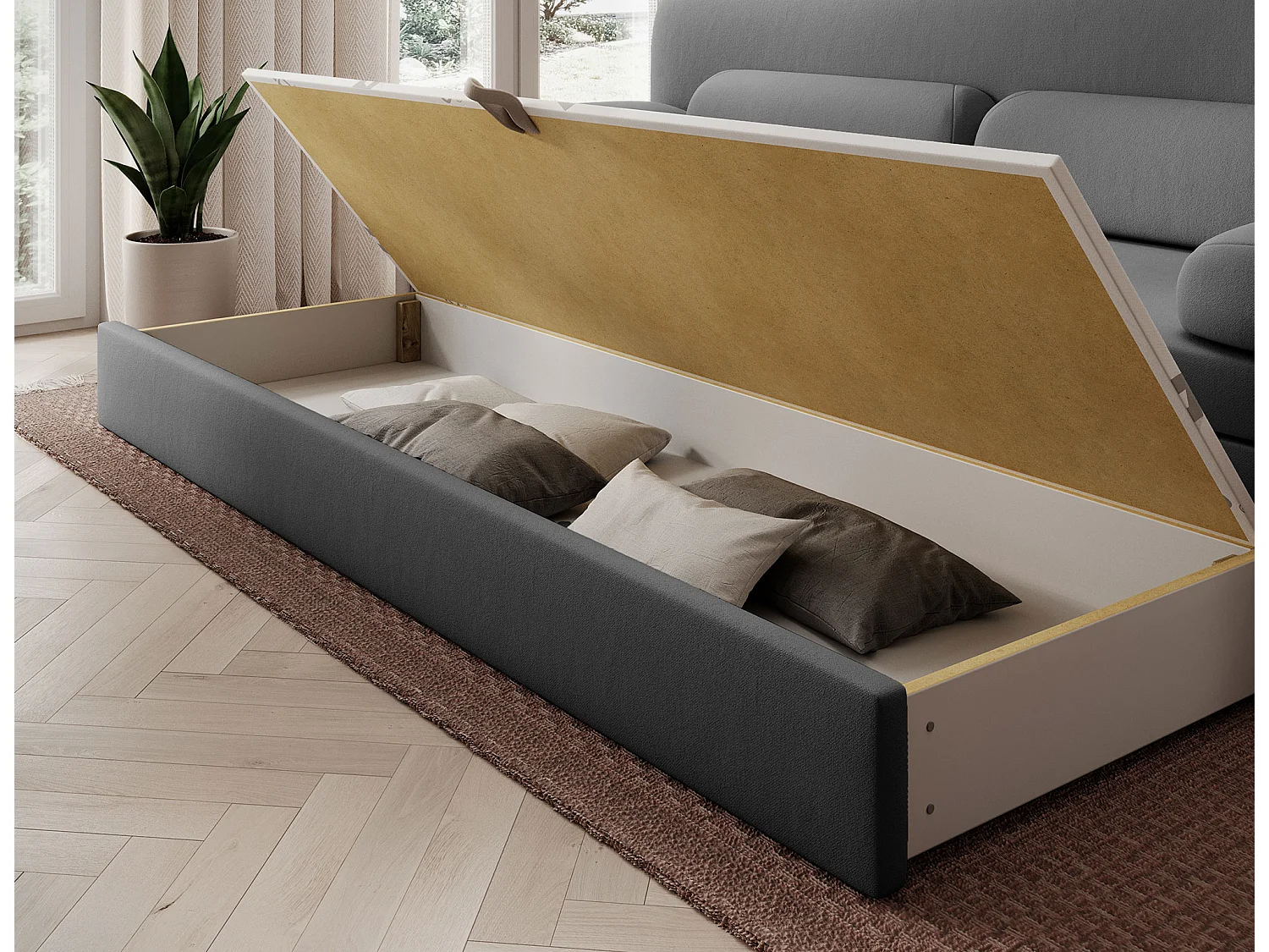 Canapé convertible BELOZE – Design moderne & fonctionnalité premium-Gris foncé