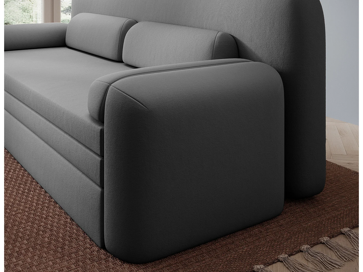 Canapé convertible BELOZE – Design moderne & fonctionnalité premium-Gris foncé