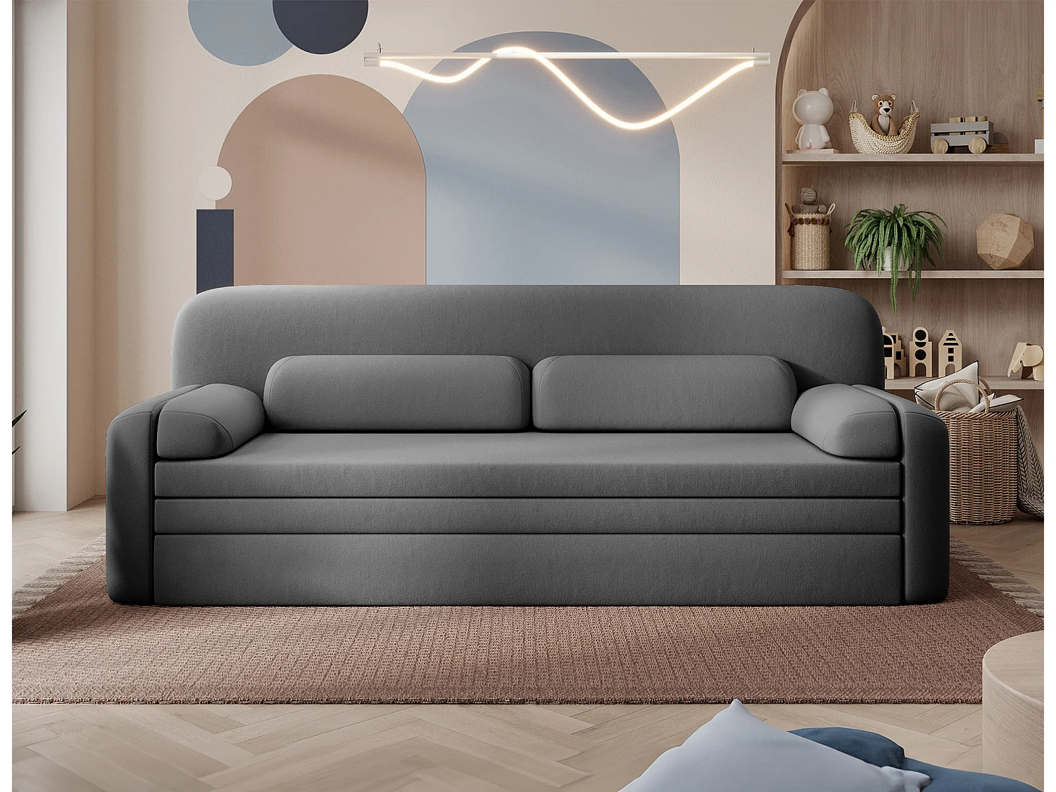 BELOZE slaapbank – Modern design & premium functionaliteit-Kleur Donkergrijs