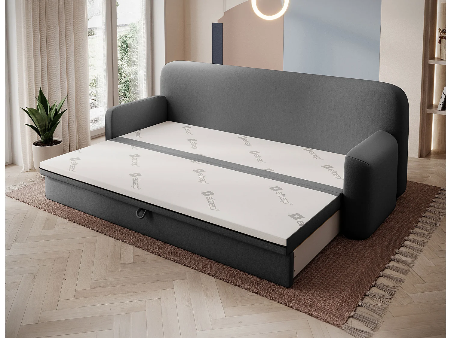 BELOZE slaapbank – Modern design & premium functionaliteit-Kleur Donkergrijs