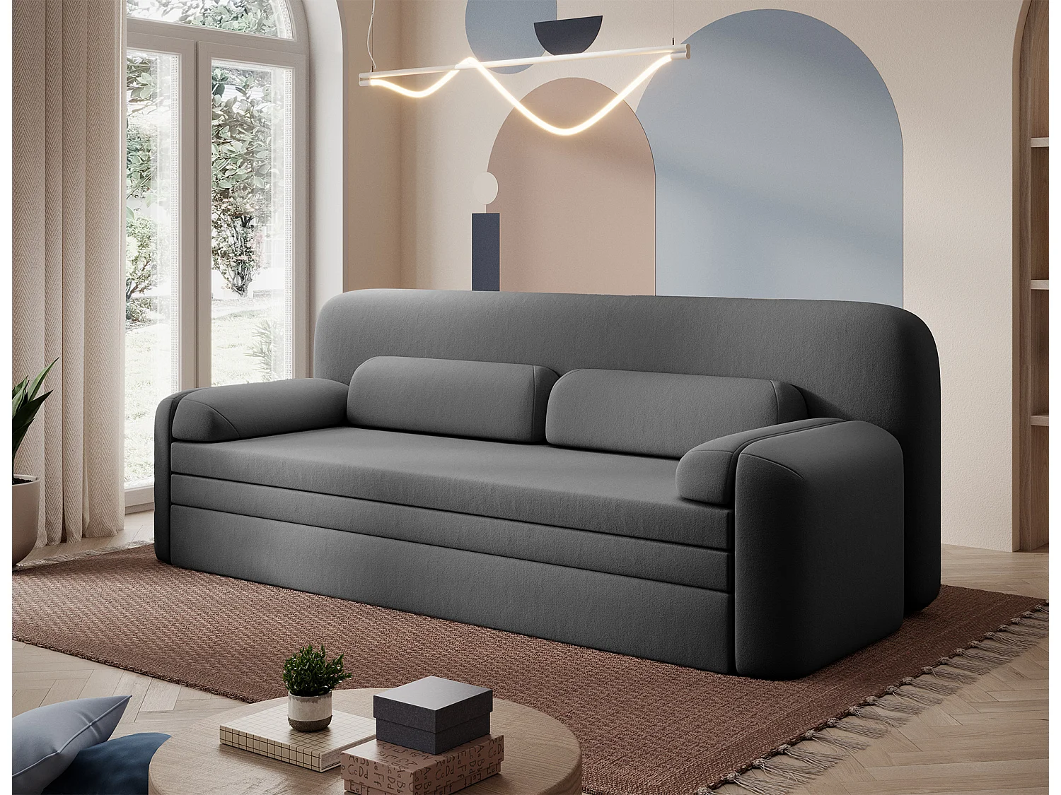 BELOZE slaapbank – Modern design & premium functionaliteit-Kleur Donkergrijs