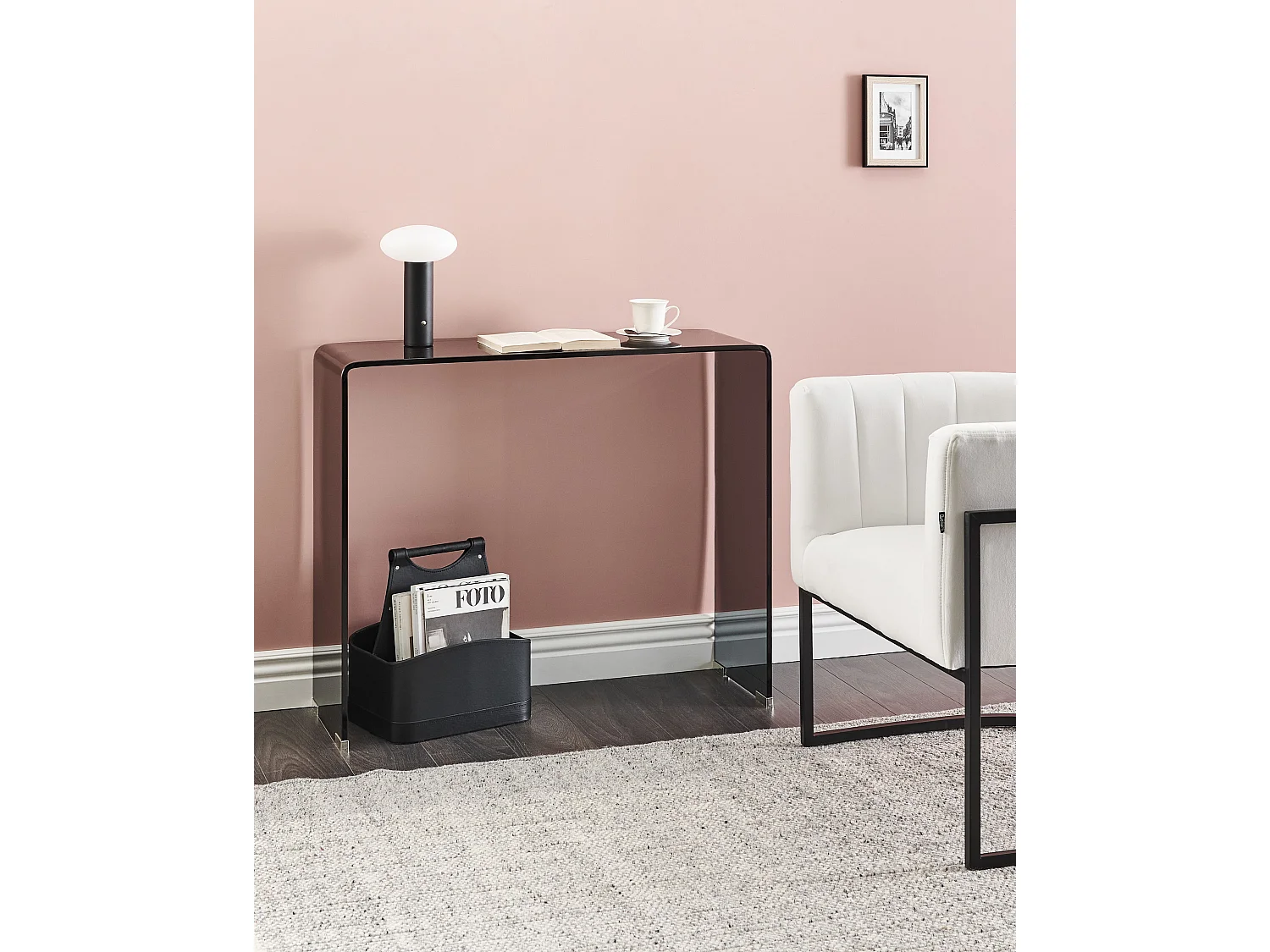 Konsolentisch KENDALL Sicherheitsglas Schwarz