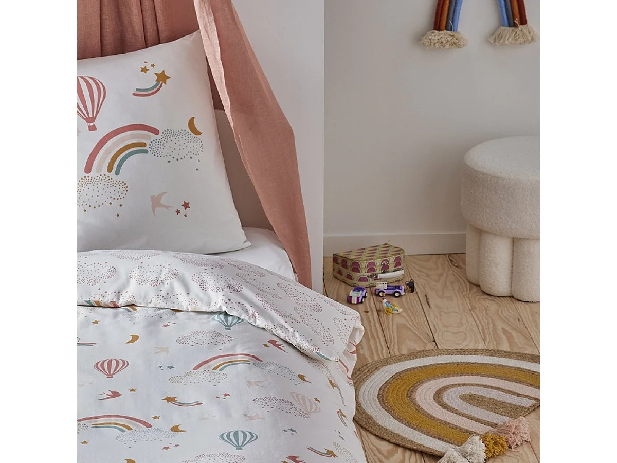 Pouf déco en tissu bouclette