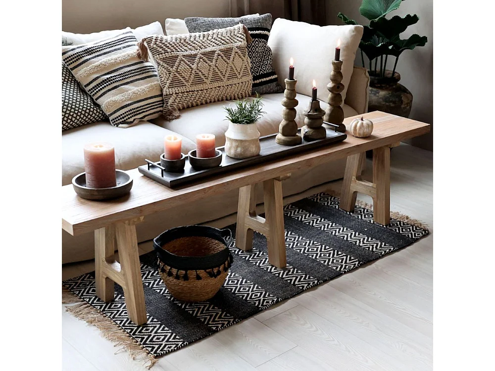 Banc en bois recyclé marron 240 x 32 x 45 cm