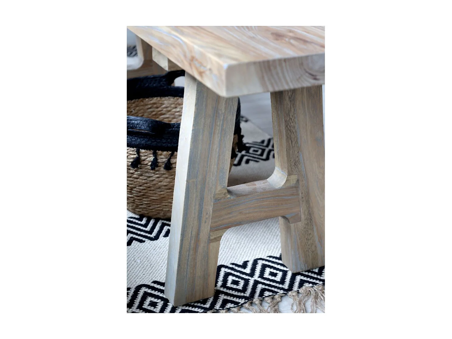 Banc en bois recyclé marron 240 x 32 x 45 cm