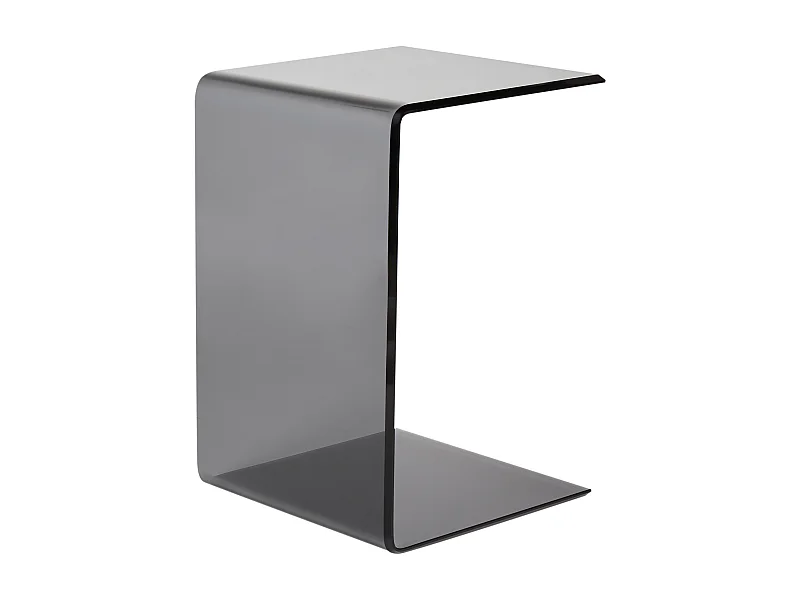 Table d\'appoint LOURDES Verre de sécurité Noir