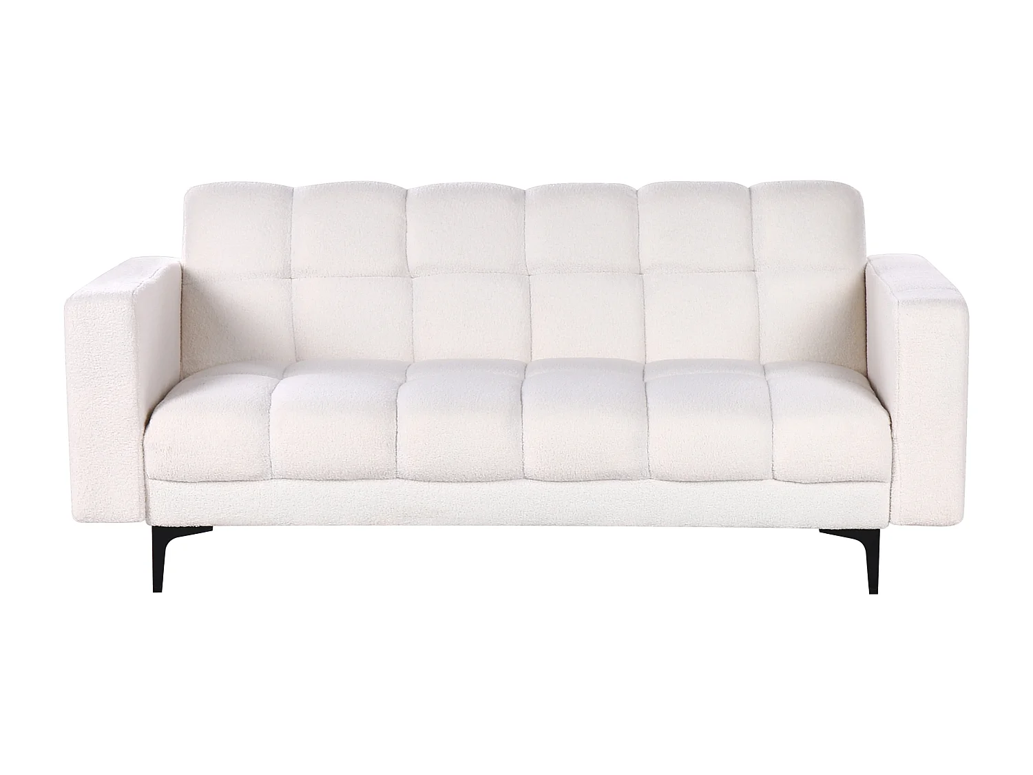 Sofá-cama ALNES Bouclé Branco 3 lugares