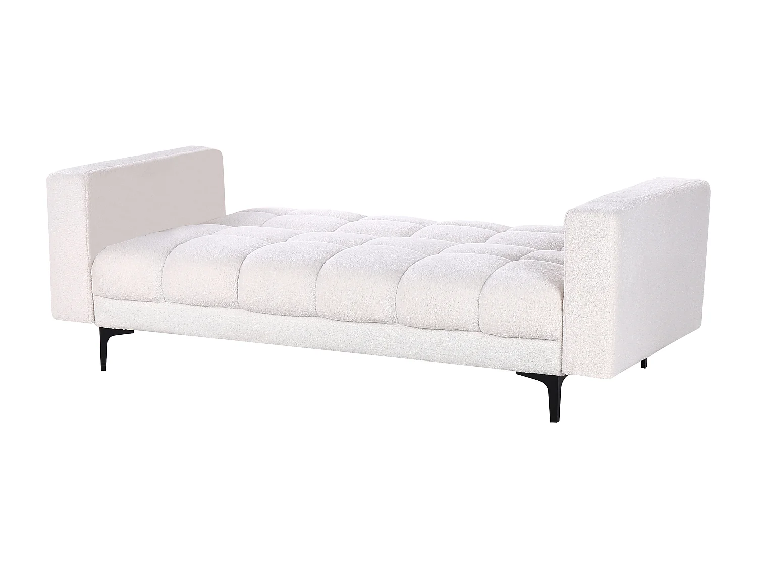 Sofá-cama ALNES Bouclé Branco 3 lugares