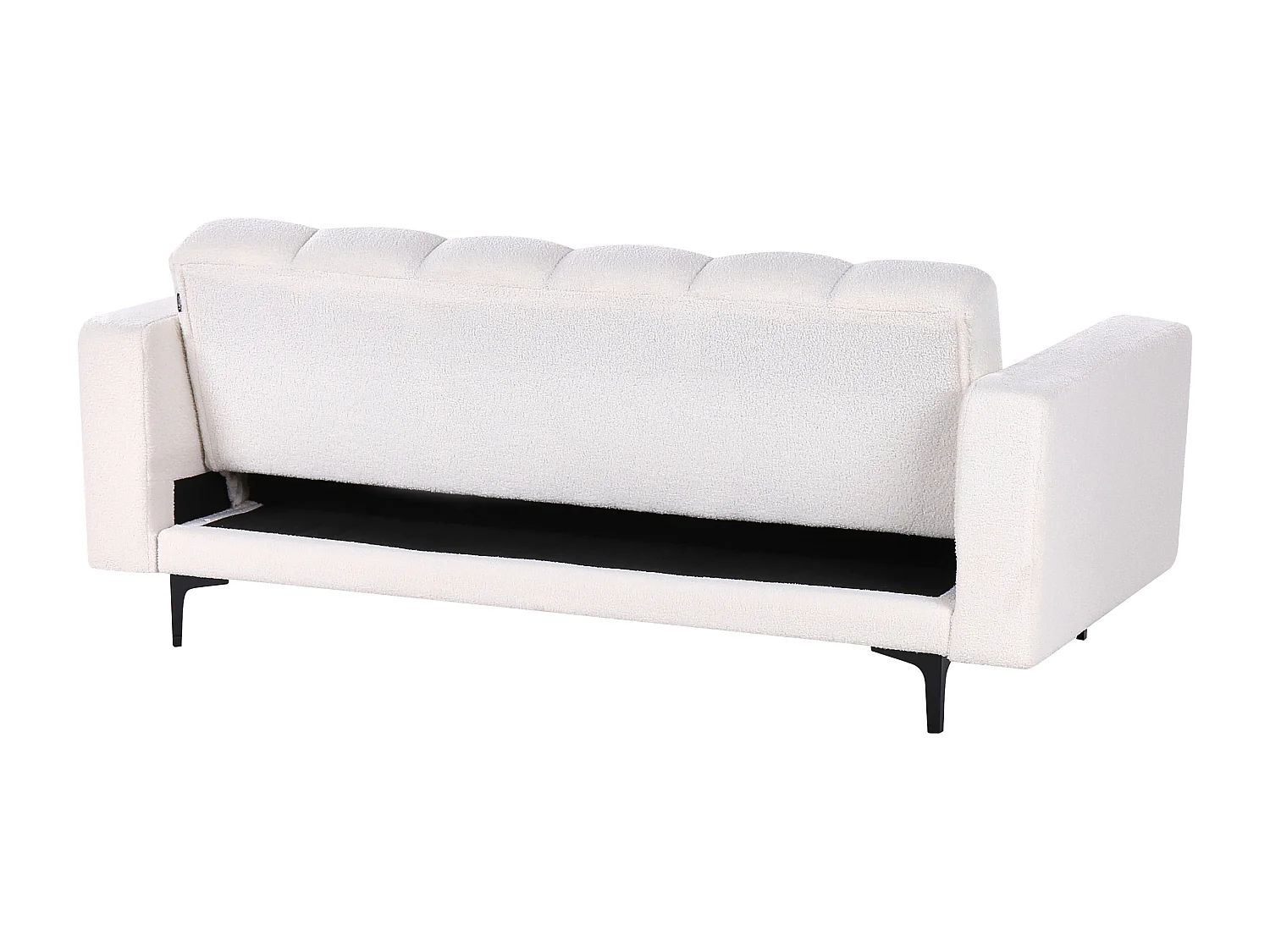 Sofá-cama ALNES Bouclé Branco 3 lugares