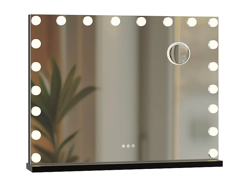 Miroir Led de Maquillage - Métal - Noir - Norlina