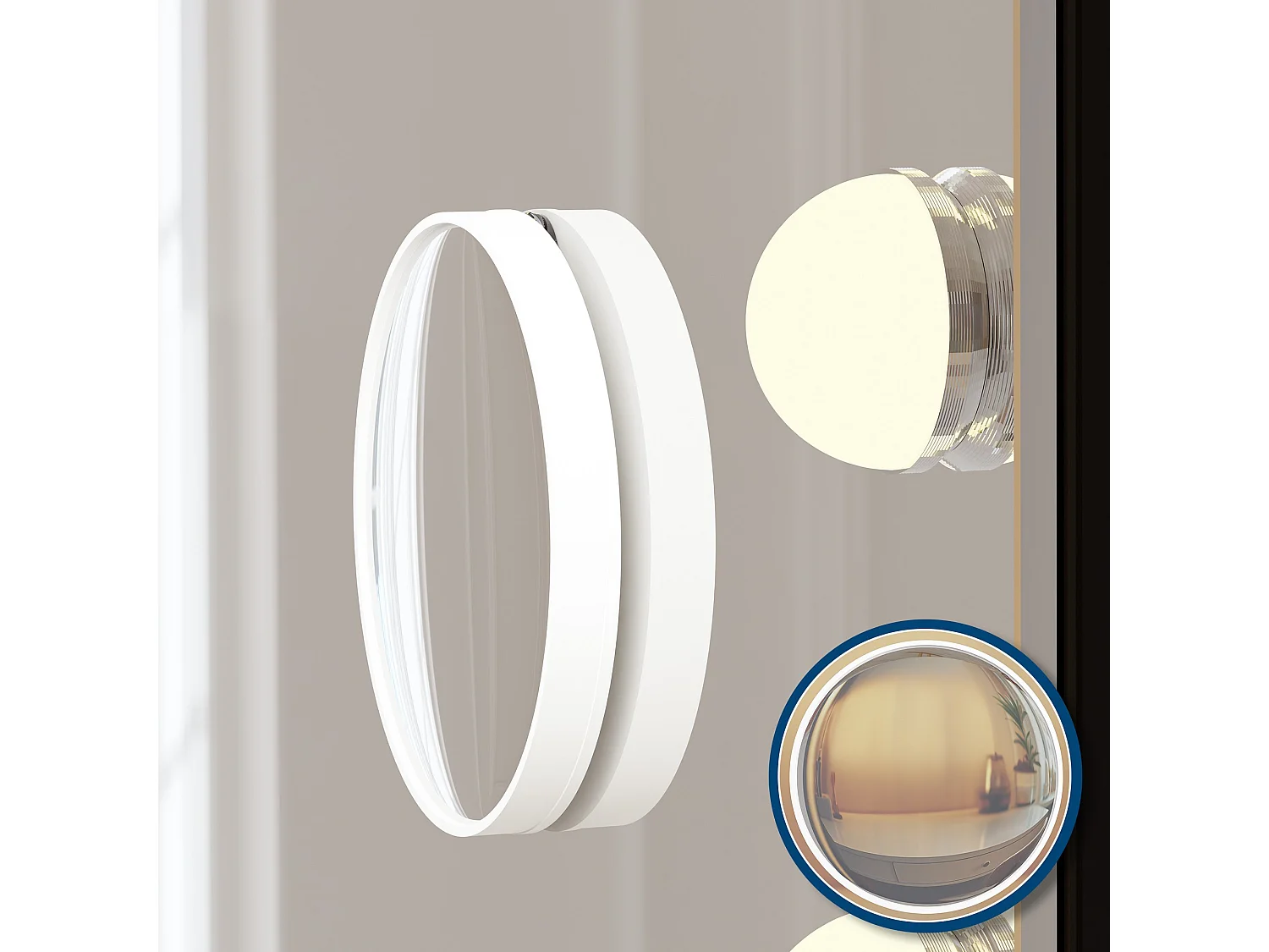 Miroir Led de Maquillage - Métal - Noir - Norlina