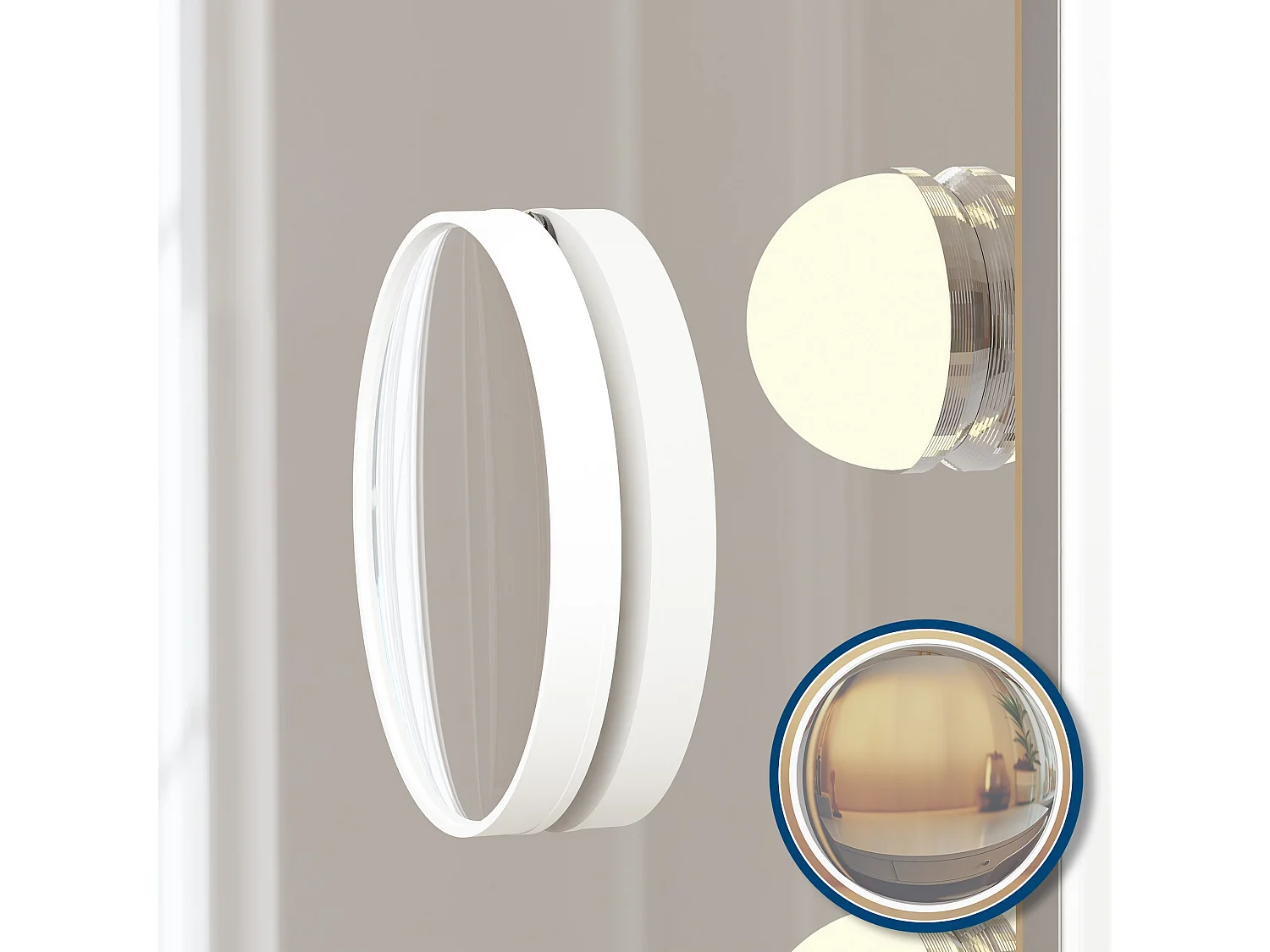 Miroir Led de Maquillage - Métal - Blanc - Norlina