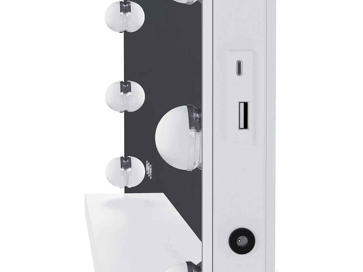 Miroir Led de Maquillage - Métal - Blanc - Norlina