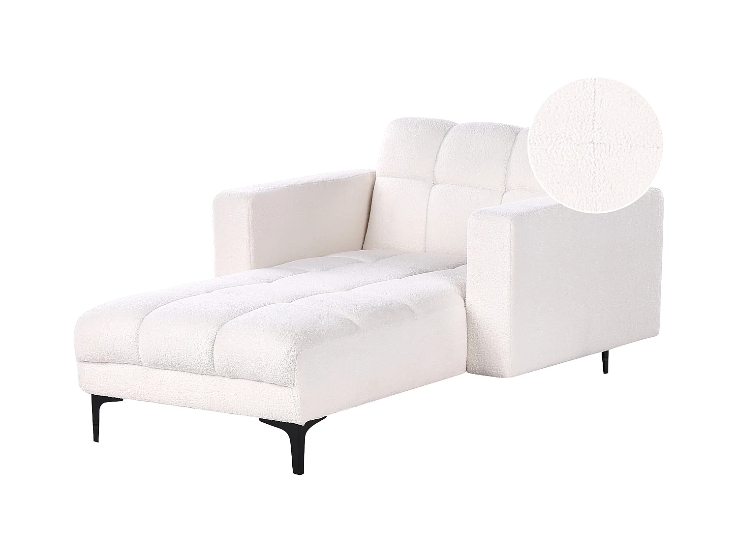 Chaise longue ALNES Bouclé Bianco