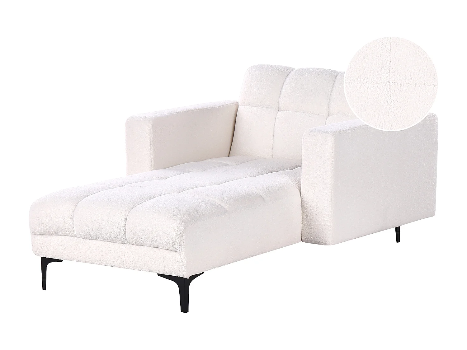 Chaise longue ALNES Bouclé Blanc