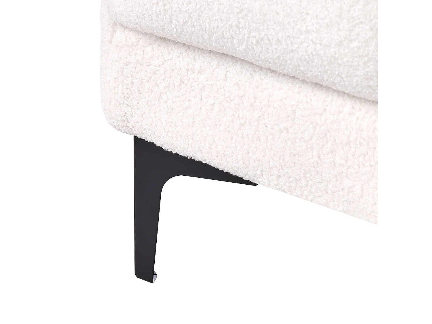 Chaiselongue Bouclé Stoff weiß gesteppt mit verstellbarer Rückenlehne Alnes