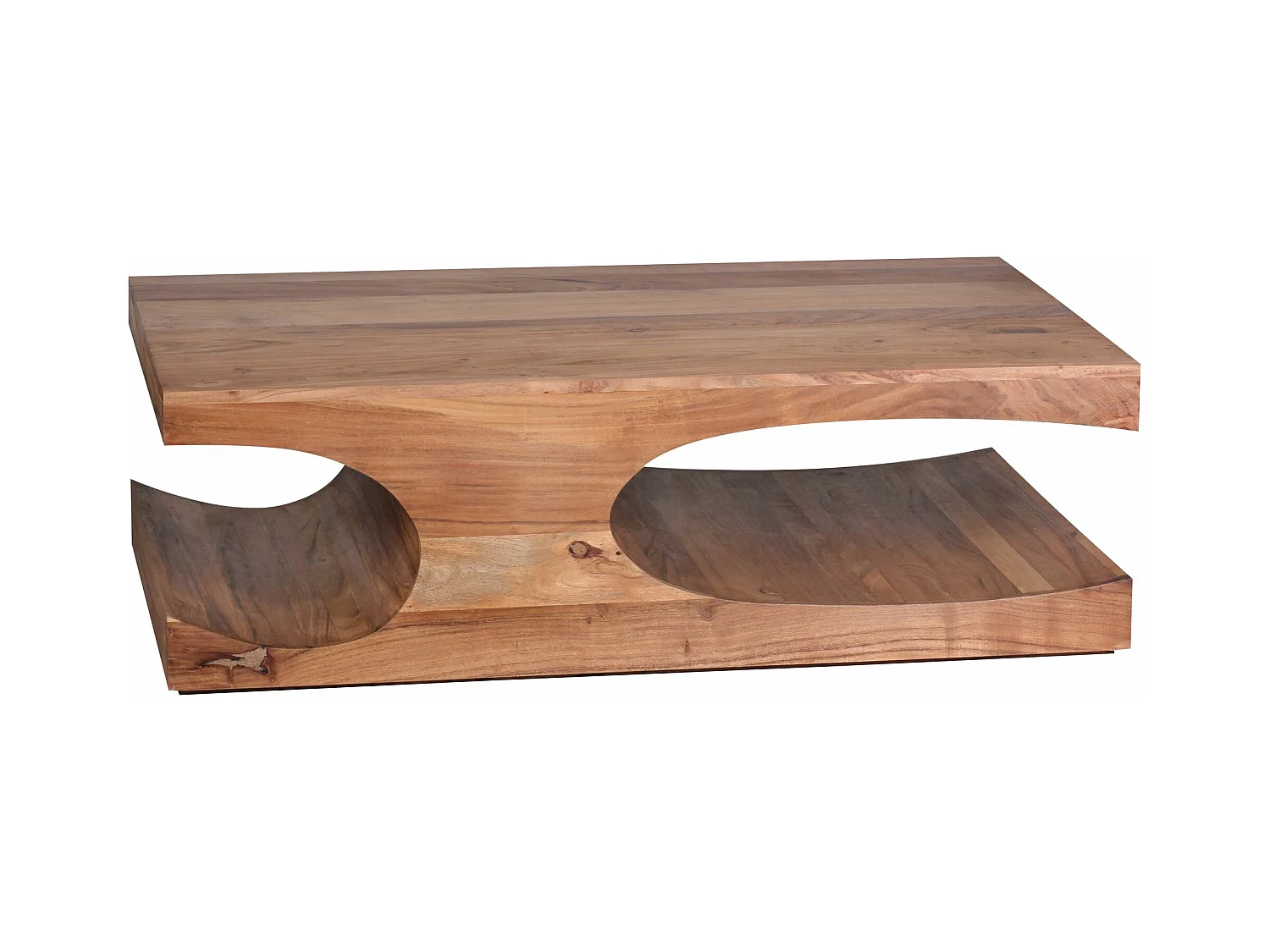 table basse en bois massif Table Acacia 118 cm de large conception de la table de salle à manger de style campagnard brun foncé