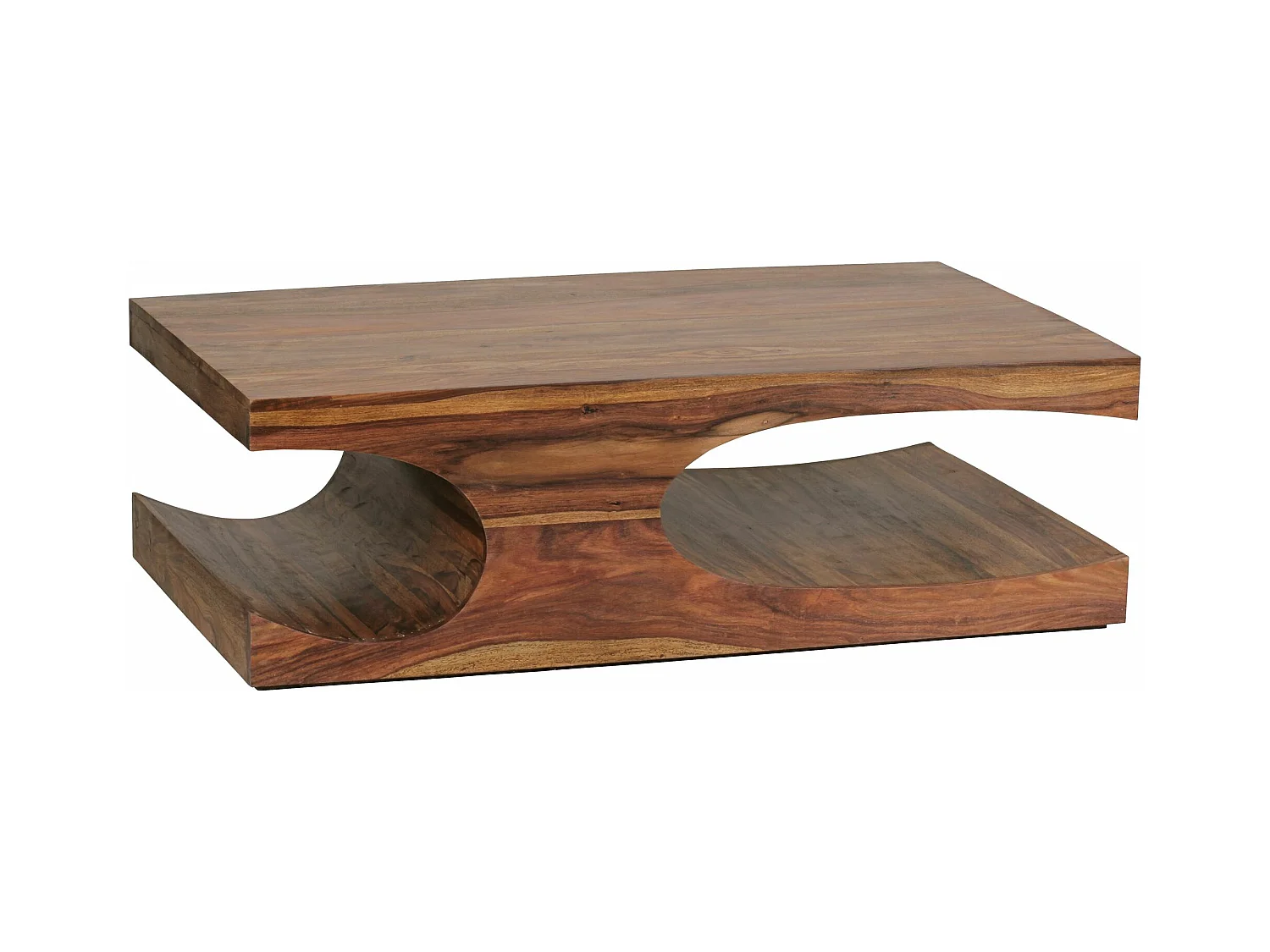 table basse en bois massif Sheesham Table 118 cm de large conception de la table de salle à manger de style campagnard brun foncé