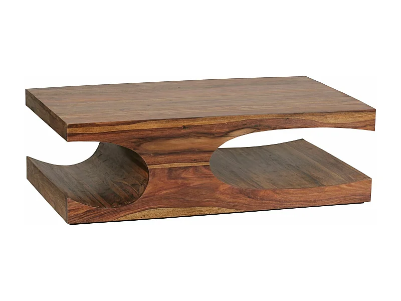 salontafel massief hout Sheesham 118 cm brede eettafel ontwerp donkerbruin landelijke stijl tafel