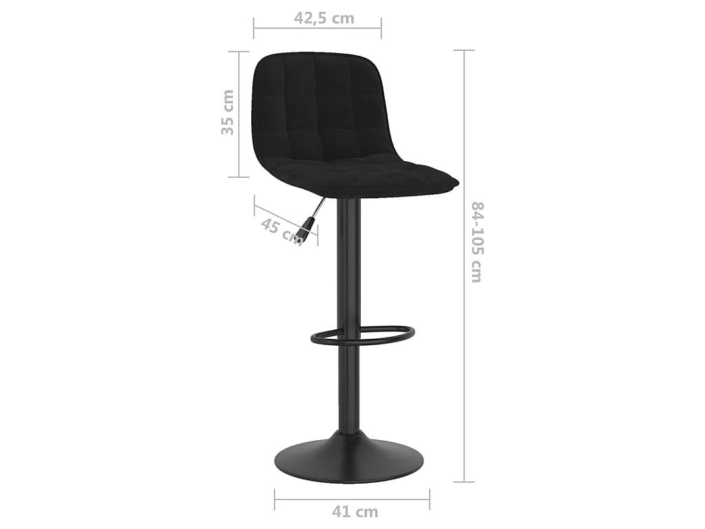 Tabouret de bar Noir Velours