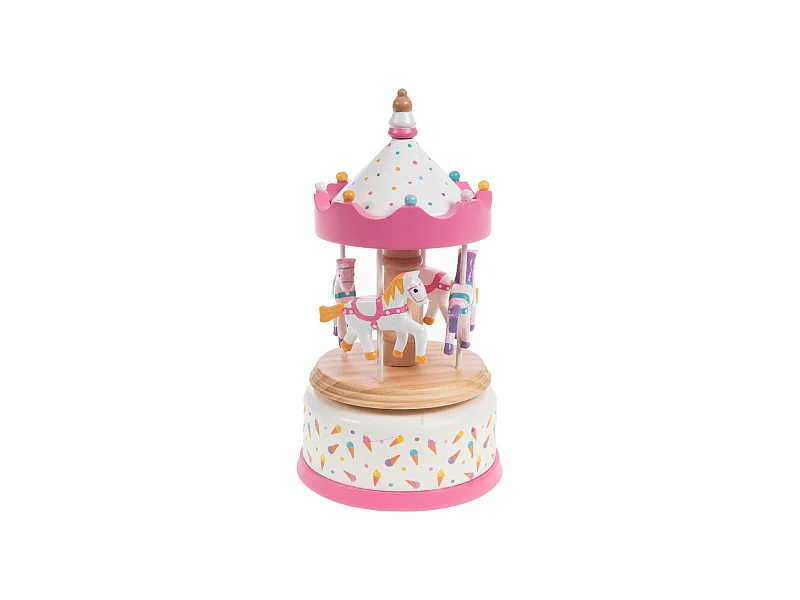 Carrousel chevaux rose Mia 21x11x11 cm