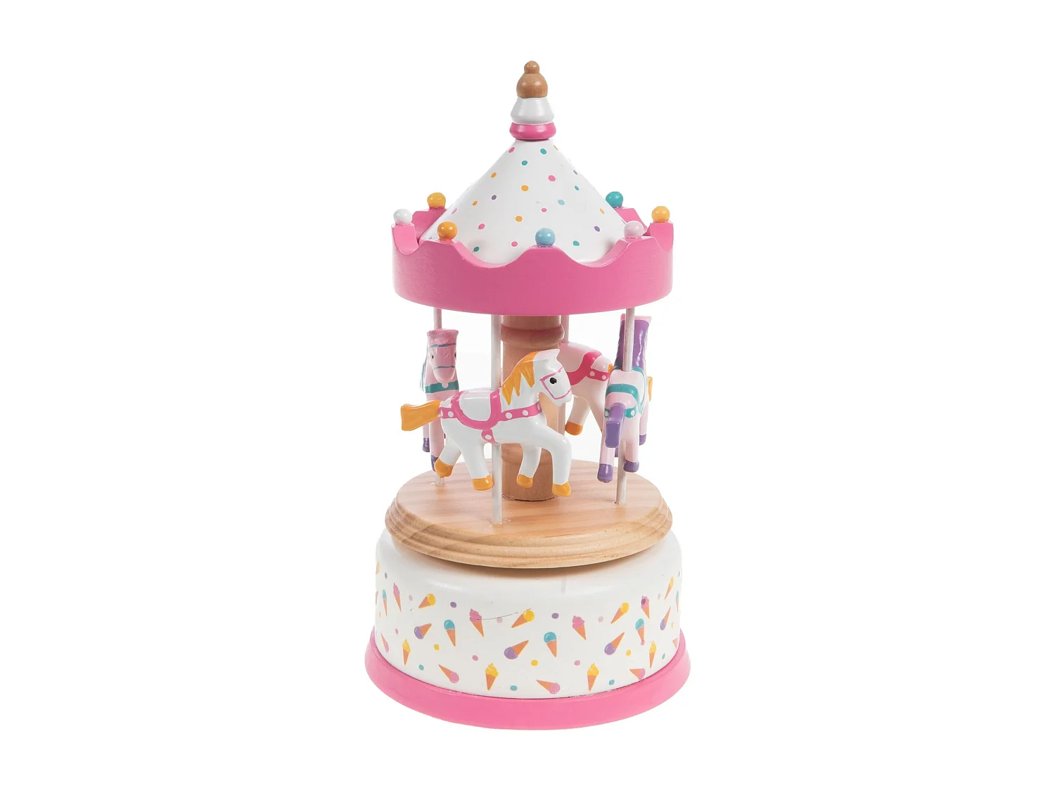 Carrousel chevaux rose Mia 21x11x11 cm
