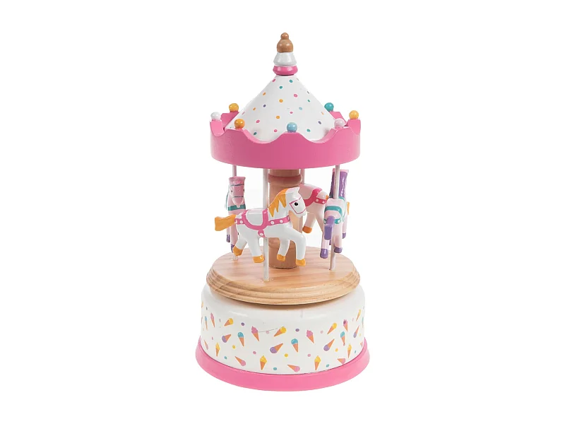 Carrousel chevaux rose Mia 21x11x11 cm