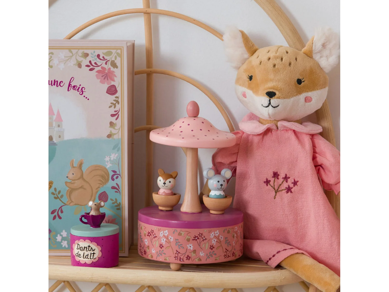 Boîte à musique rose Zoe 17x11x11 cm