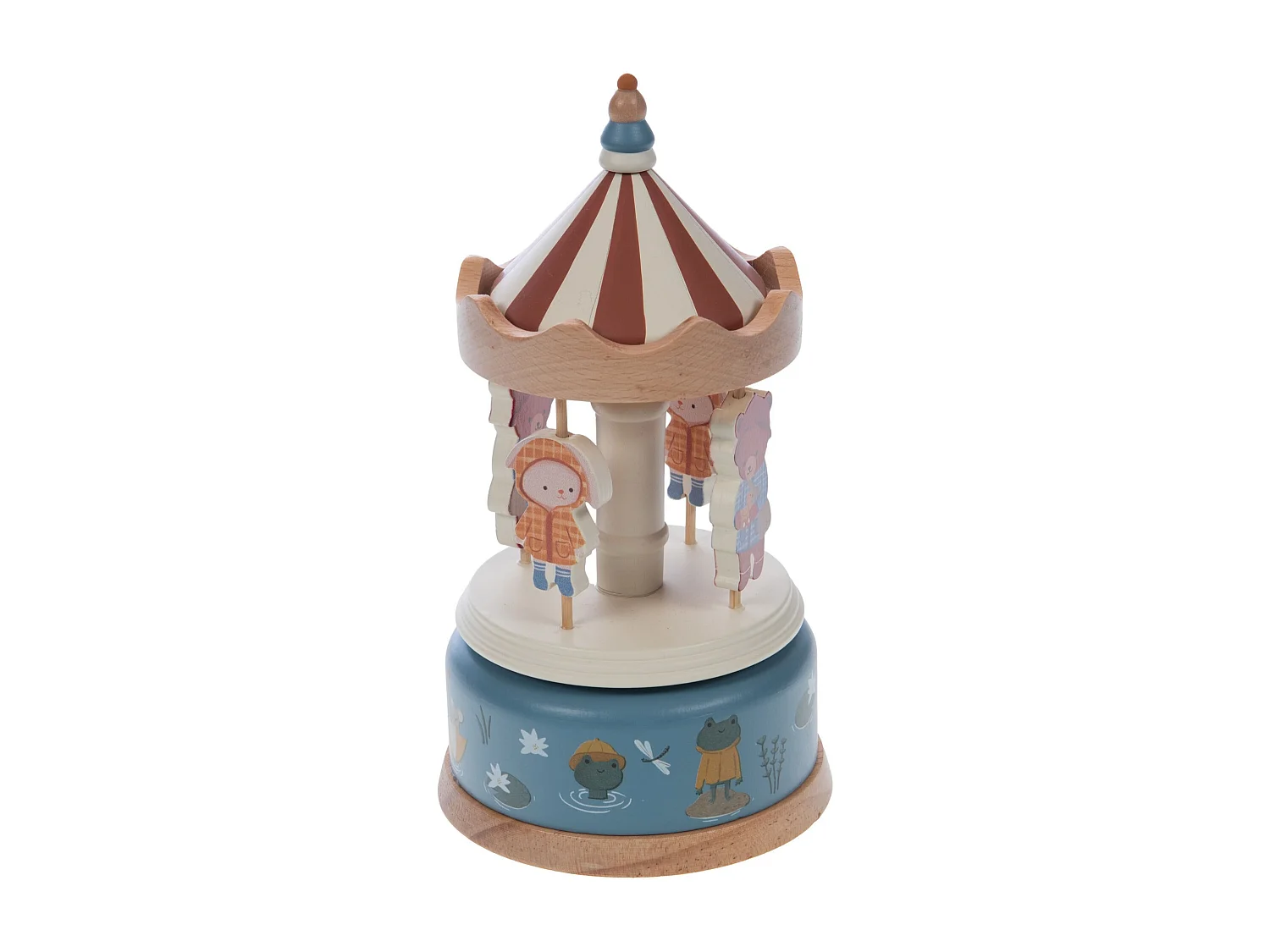 Draaimolen met beertjes blauw 21x11x11 cm