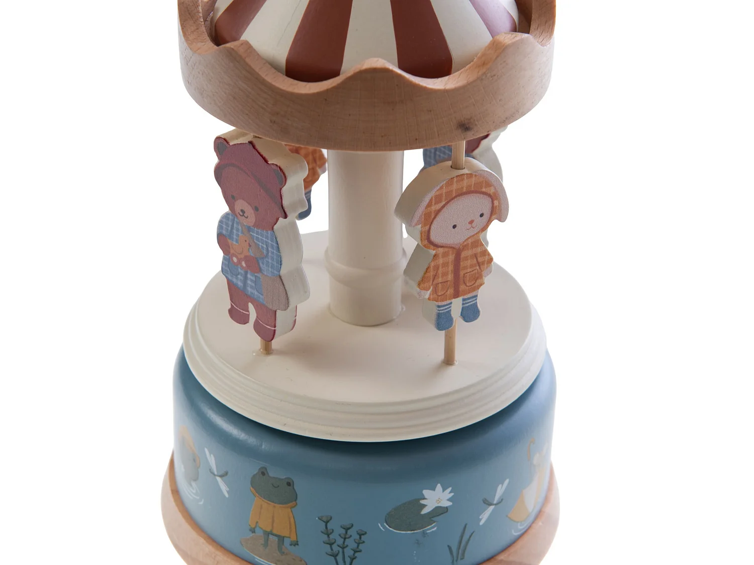 Draaimolen met beertjes blauw 21x11x11 cm