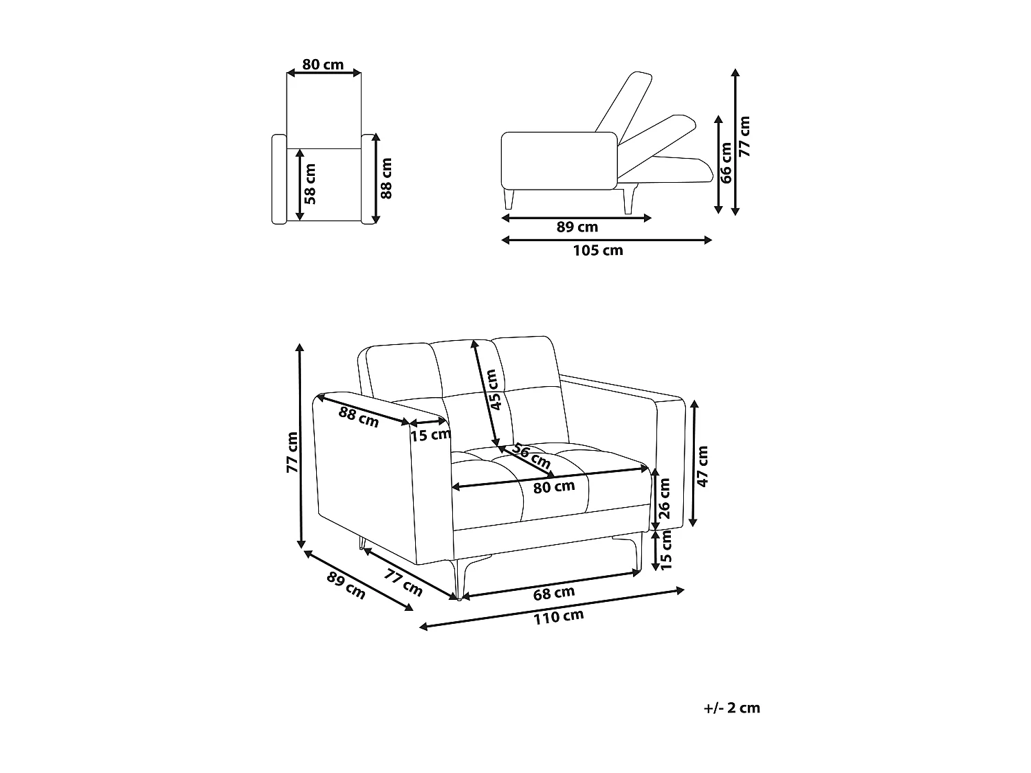 Fauteuil ALNES Bouclé Blanc