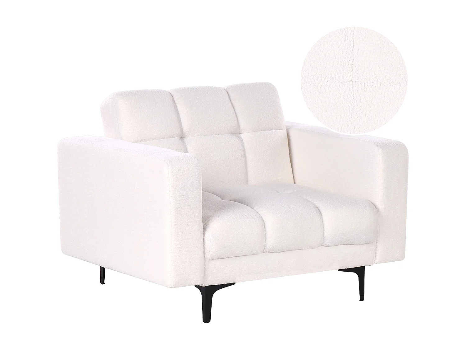 Fauteuil ALNES Bouclé Blanc