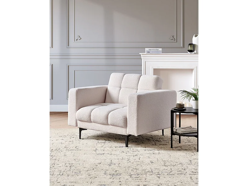 Poltrona ALNES Bouclé Branco