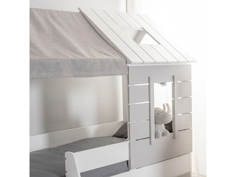 Cama casinha branca com gaveta de armazenamento 90x200cm