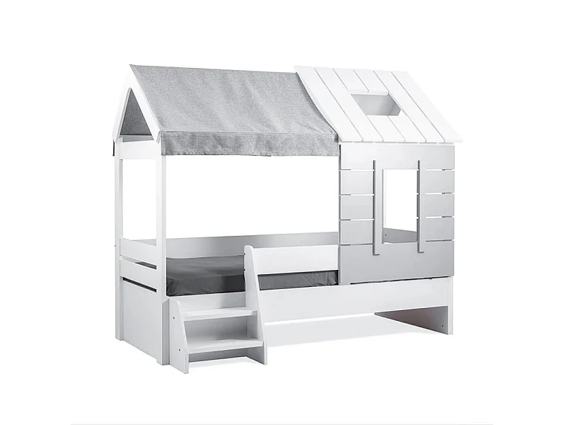 Cama casita blanca 90x200cm