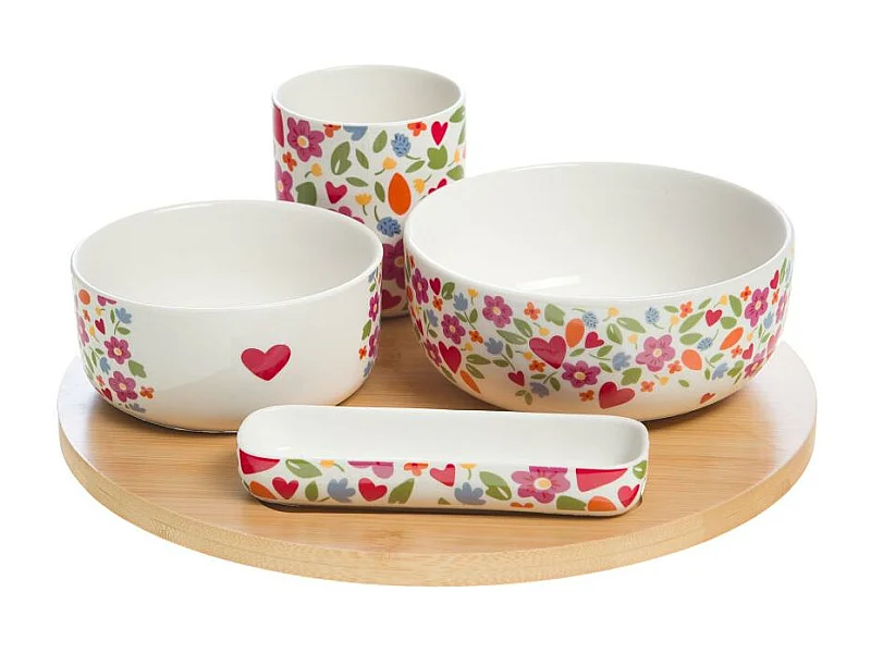 Plateau tournant apéritif 4 bols Amor